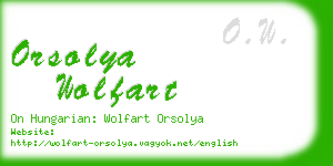 orsolya wolfart business card